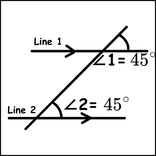 Diagram showing corresponding angles theorem